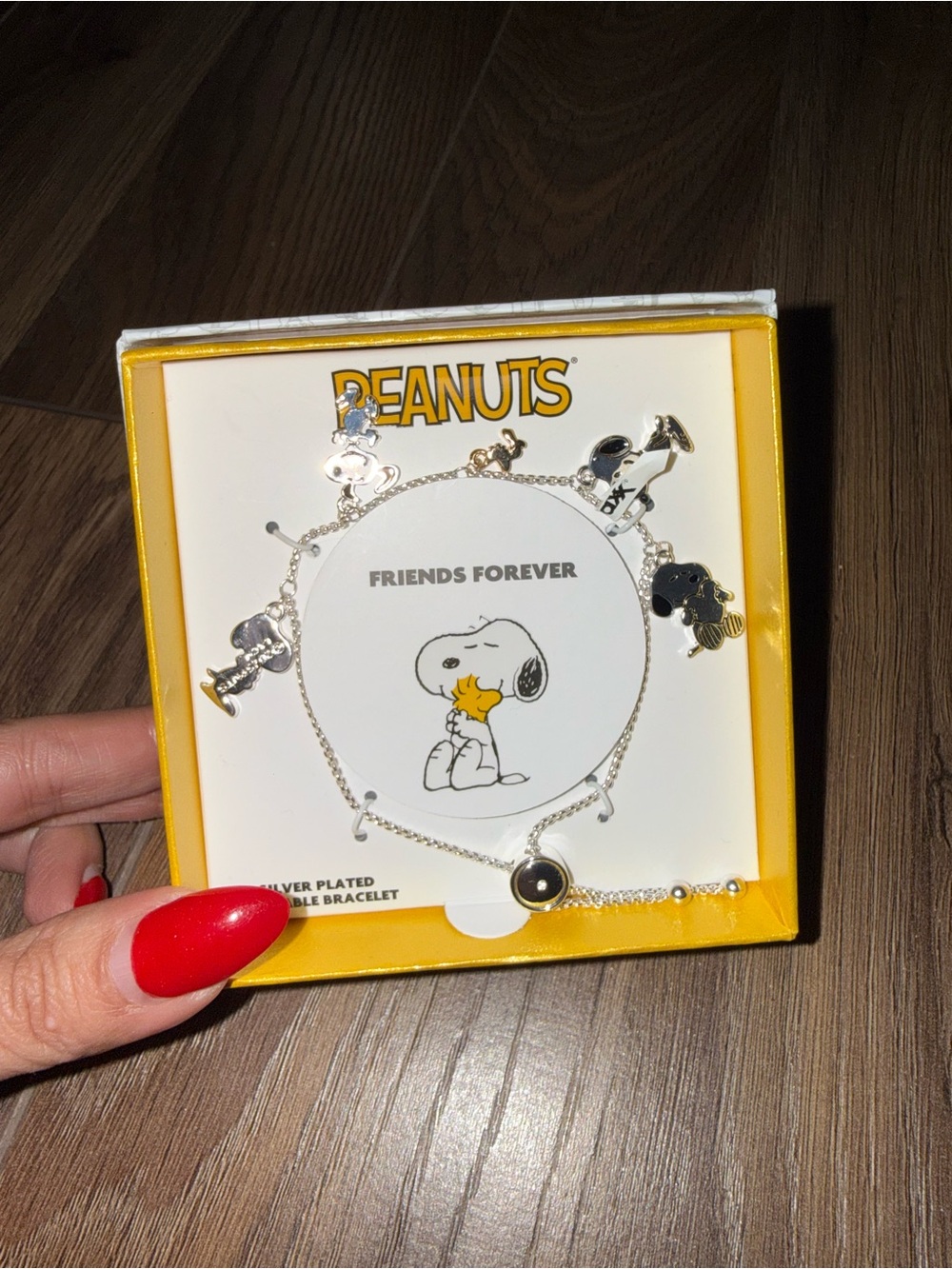 Snoopy silver plated bracelet - NWT